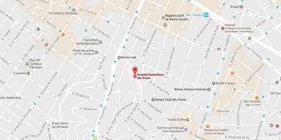 Mapa Samaritano São Paulo nemocnici