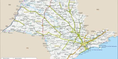 Mapa Sao Paulo Štátu