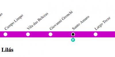 Mapa Sao Paulo metro - Linka 5 - Lila