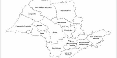 Mapa Sao Paulo panny regiónov mená