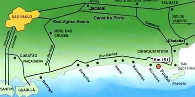 Mapa Sao Paulo pláže